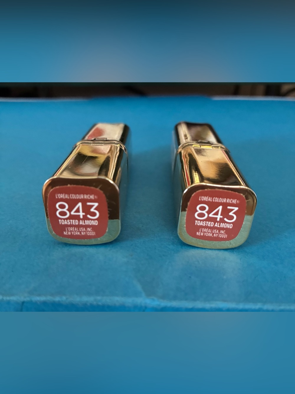 L’Oreal Color Riche Lipsticks, Set of Two, Toasted Almond 843, NEW